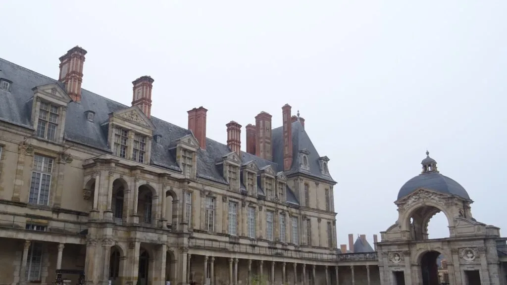 Fontainebleau Castle with red-brick chimneys