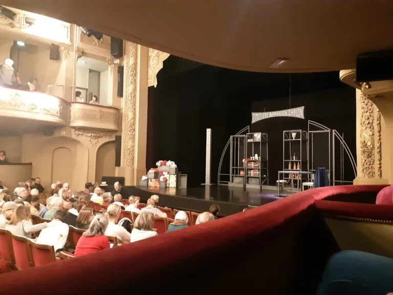 Theatre hall with an audience and a stage at Brancion Cemetery, Chalon