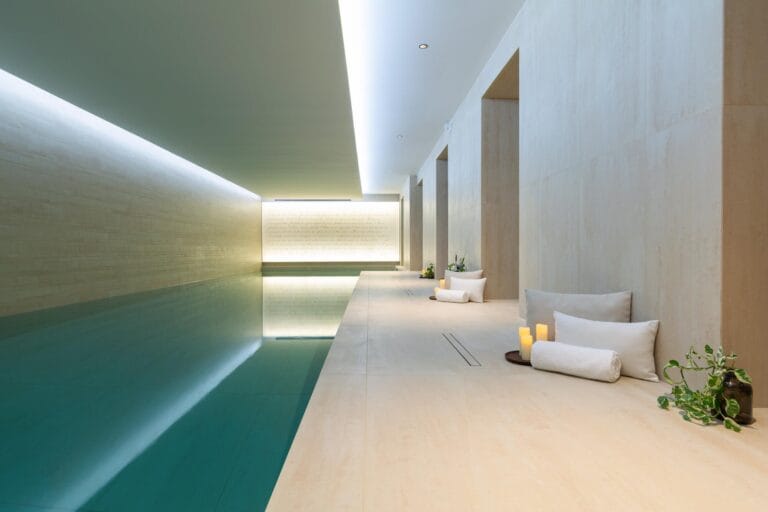 Hall d'entrée lumineux avec plante verte à l'Hôtel Spa Napoléon Fontainebleau