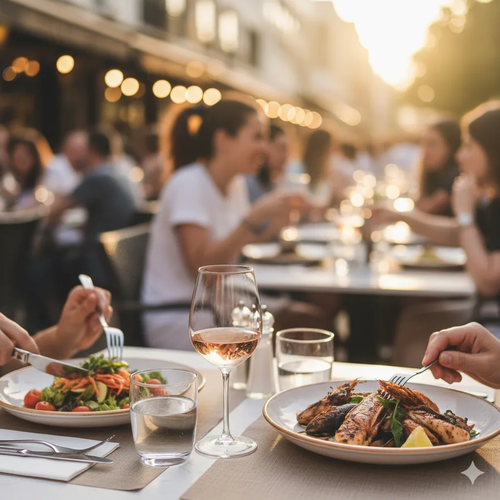 Terrasse de restaurant à Fontainebleau