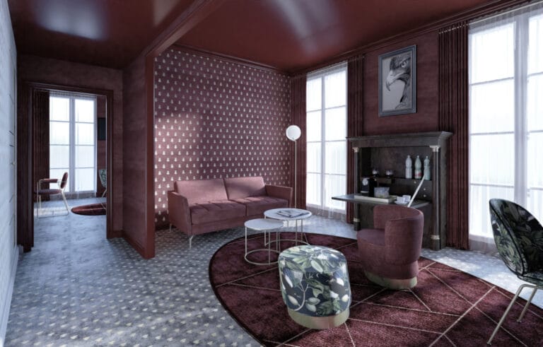 Lounge bar at the Aigle Noir MGallery Fontainebleau hotel