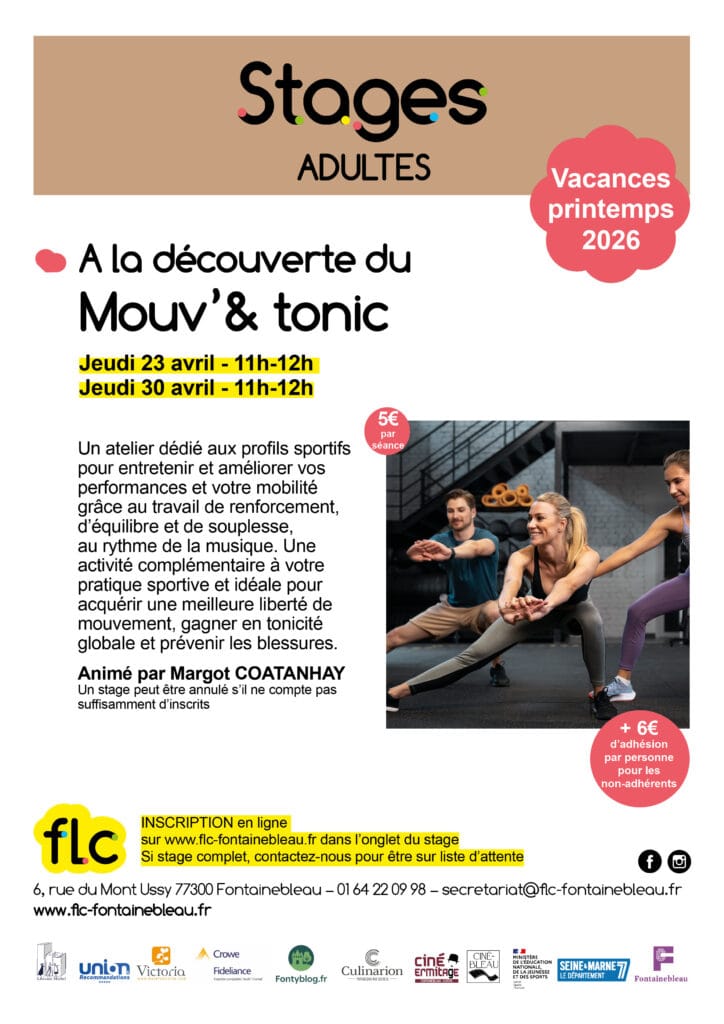 Stage FLC Mouv et tonic — Fontainebleau 23 et 30 avril 2026