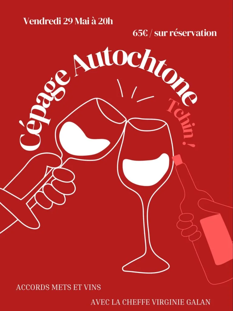 Affiche soirée Cépage Autochtone accords mets et vins