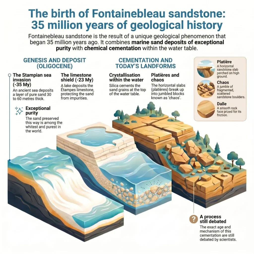 Computer graphics: the birth of Fontainebleau sandstone in 35 million years