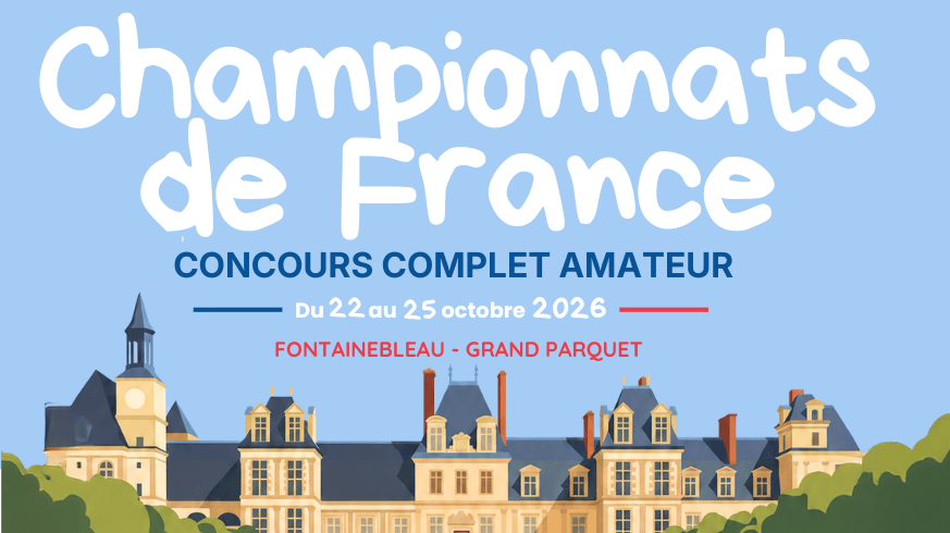 Poster for the French Eventing Championships at the Grand Parquet in Fontainebleau, 22–25 October 2026