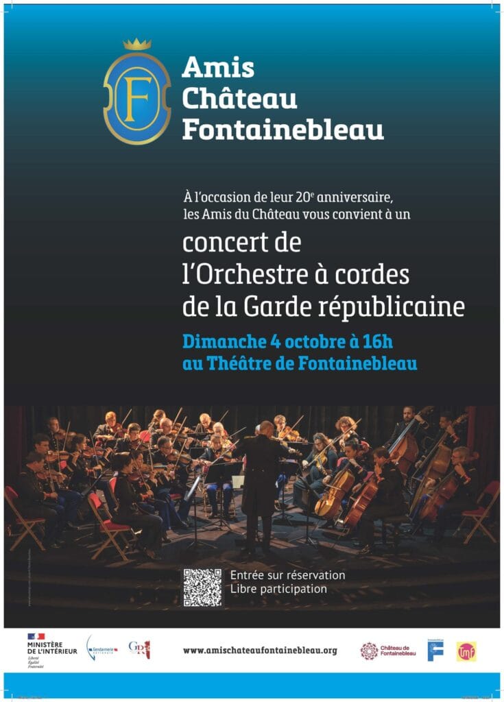 Affiche du concert de l Orchestre a cordes de la Garde republicaine a Fontainebleau