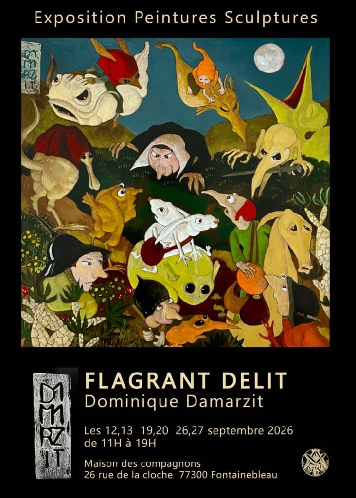 Exposition Flagrant delit de Dominique Damarzit a la Maison des Compagnons de Fontainebleau