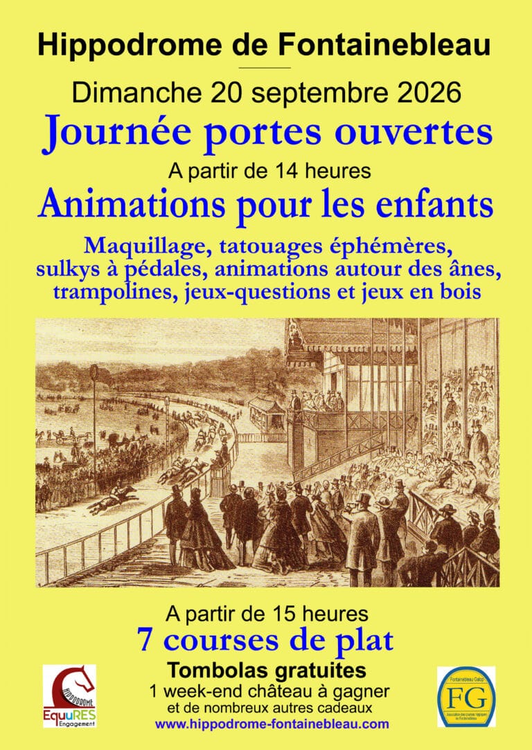 Affiche de la journée portes ouvertes de l'hippodrome de la Solle à Fontainebleau le 20 septembre 2026