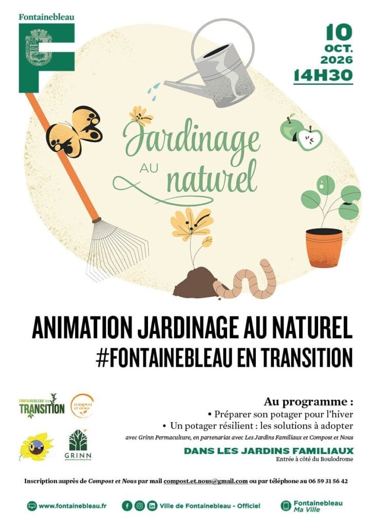 Animation jardinage au naturel aux Jardins familiaux de Fontainebleau, octobre 2026