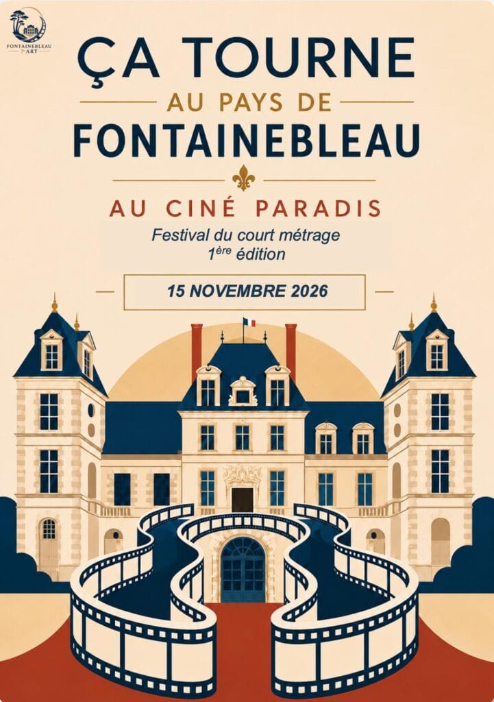 Affiche du festival de courts métrages « Ça tourne au Pays de Fontainebleau », première édition au Ciné Paradis de Fontainebleau le 15 novembre 2026
