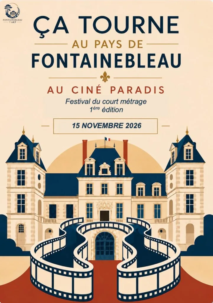 Affiche du festival de courts métrages « Ça tourne au Pays de Fontainebleau », première édition au Ciné Paradis de Fontainebleau le 15 novembre 2026