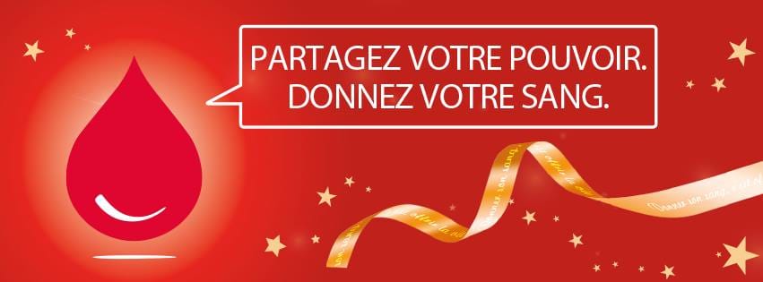 Image from the French Blood Establishment: ‘Share your power, give blood’