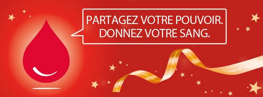 Visuel de l'Établissement français du sang, Partagez votre pouvoir, donnez votre sang