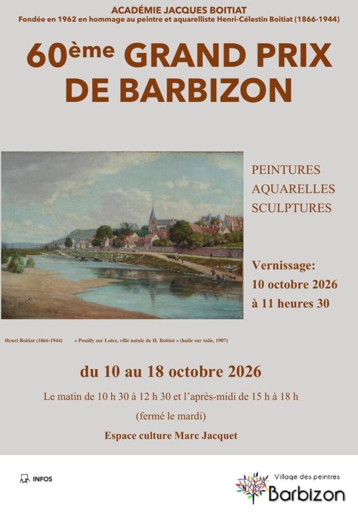 60e Grand Prix de Barbizon, exposition de l'Académie Jacques Boitiat 2026