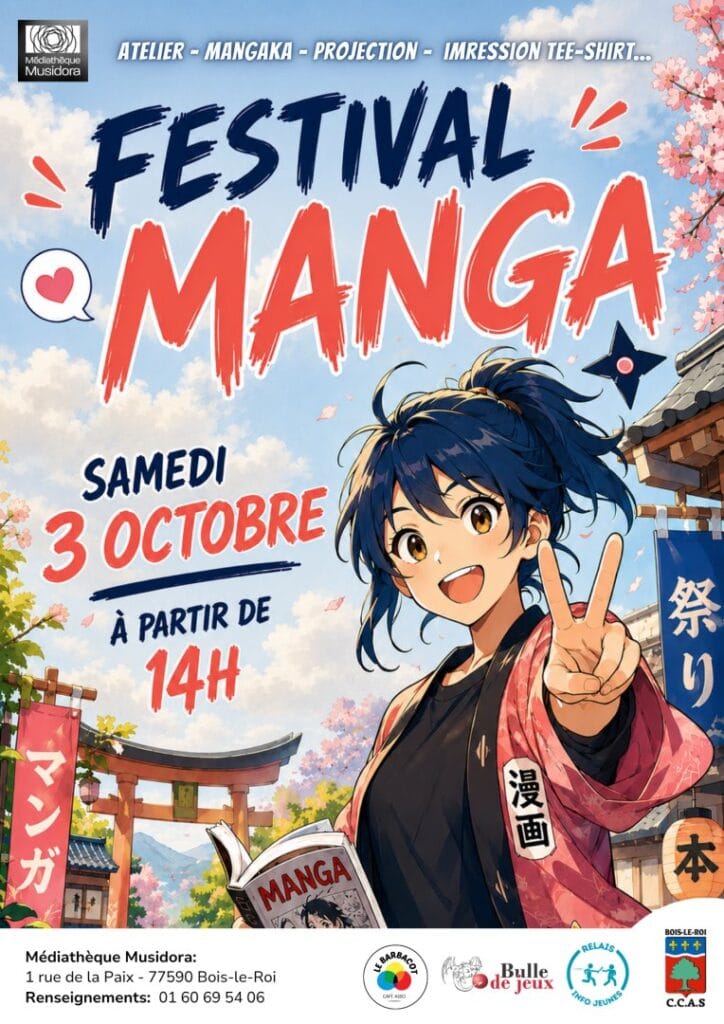 Festival Manga 2026 à la médiathèque Musidora de Bois-le-Roi