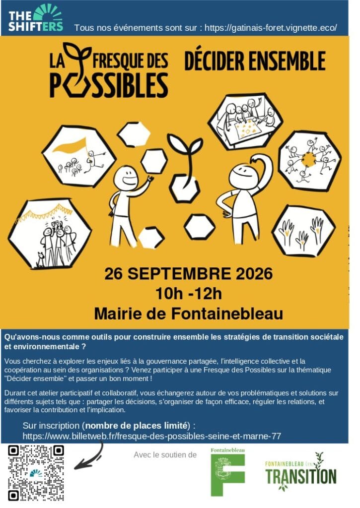 Fresque des Possibles Décider ensemble par les Shifters Sud 77 à la mairie de Fontainebleau