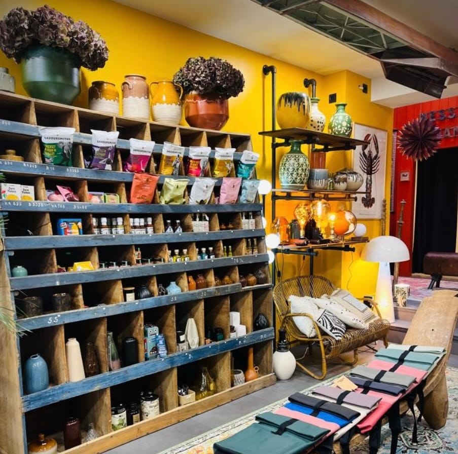 Inside the Maison Madeleine shop on Rue de France in Fontainebleau