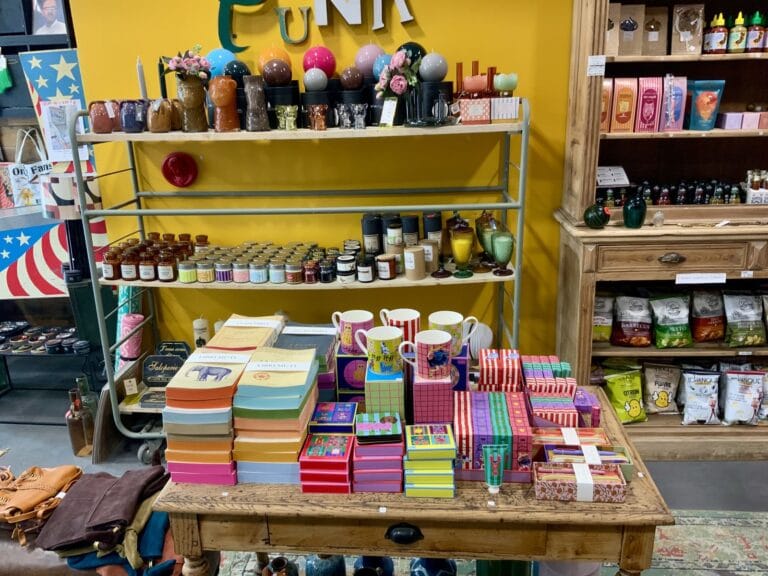 Candles, notebooks, mugs and delicatessen items at Maison Madeleine in Fontainebleau