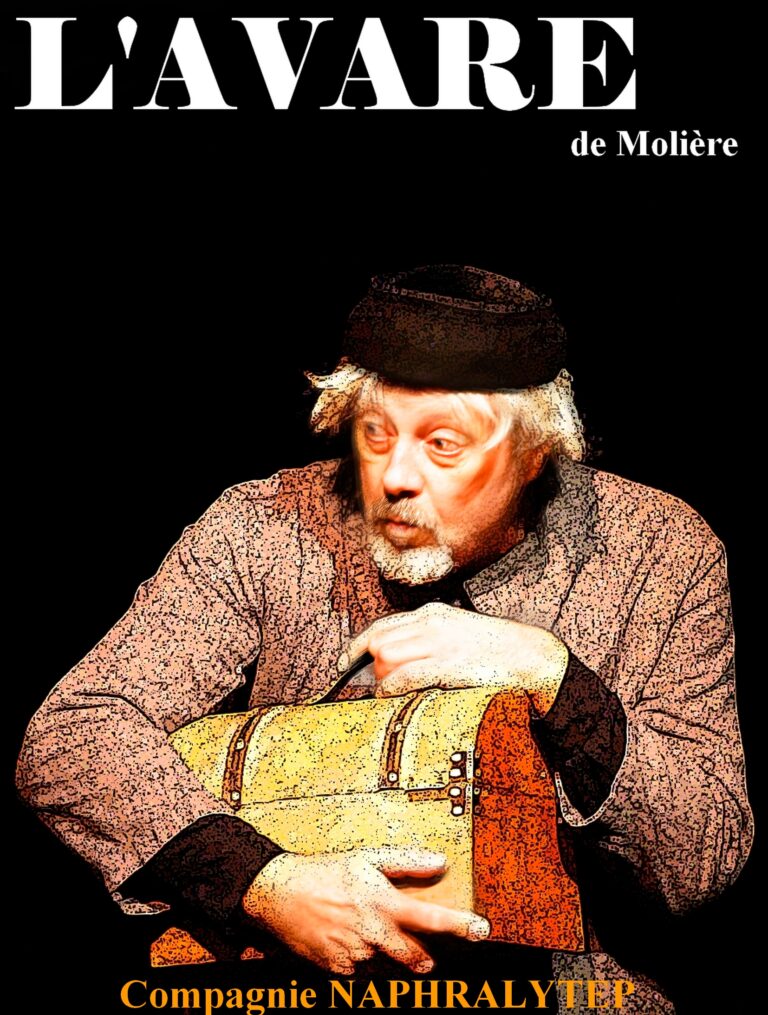 Affiche de L'Avare de Molière par la Compagnie Naphralytep à l'Âne Vert Théâtre, 28 et 29 novembre 2026