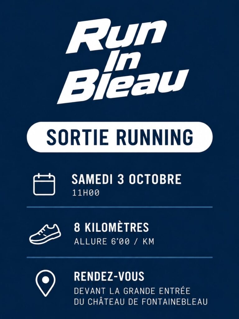 Run in Bleau : sortie running de 8 km au départ du château de Fontainebleau (3 octobre 2026)